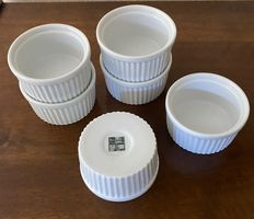 6x weisse Keramik Förmchen Auflaufförmchen Ofenfest Mikro...
