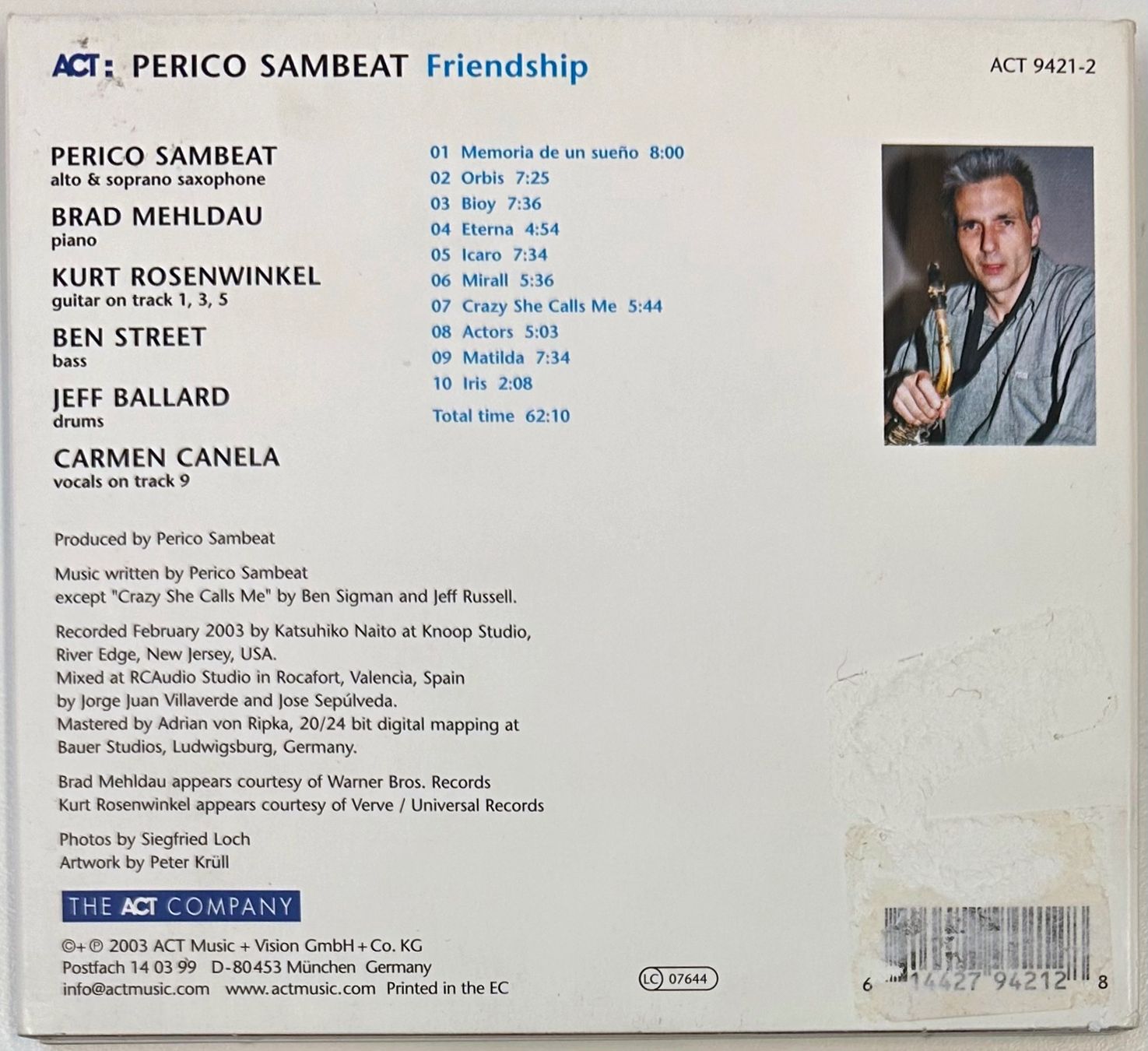 CDs: Perico Sambeat – Friendship – Gebraucht aus Martigny von jereq 1