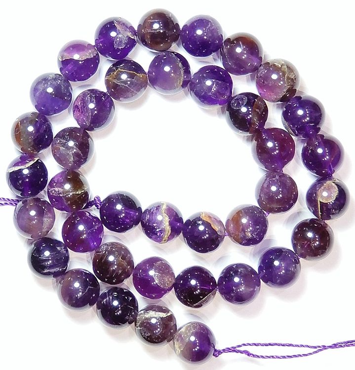 1 Strang echte natürliche dunkle Amethyst Perlen 10 mm (Neu (gemäss ...