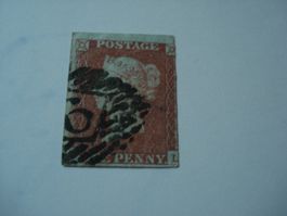 Uraltes Briefmarke Grossbritannien, o, ungezähnt