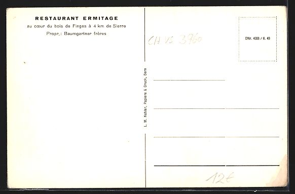 Cartoline postali: AK Sierre, Restaurant Ermitage mit Autos – Usato da Berlin venduto da bartko-reher 1