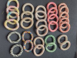 30 Haargummi Set bunt neu Herz, Schmetterling
