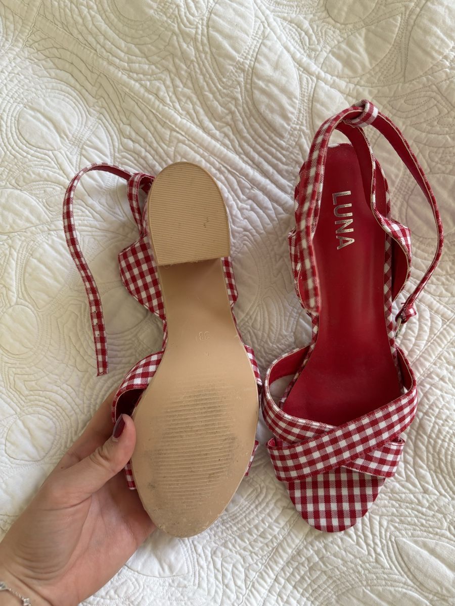 Damenschuhe: Red Gingham Luna Heels – Gebraucht aus Zürich von Flo021000 2