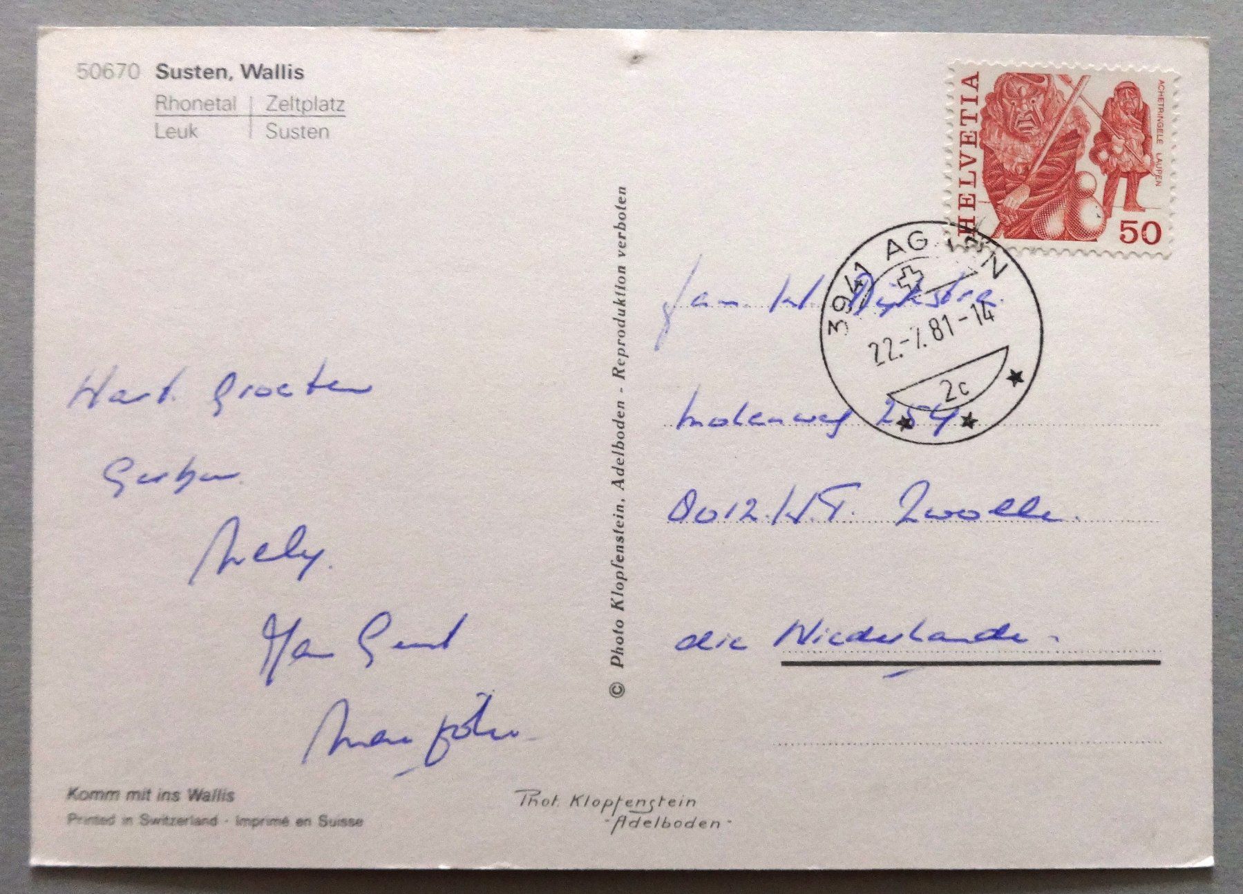 Cartes postales: Susten, Wallis – Défectueux à Fétigny par Billy2miny 1
