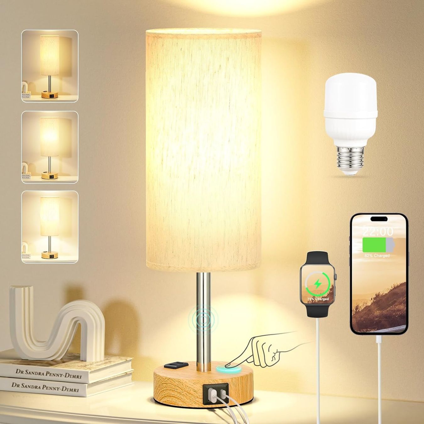 Lampade: Nachttischlampe Touch Dimmbar mit USB – Nuovo e nell'imballaggio originale da Nuglar venduto da SaleRitter 1