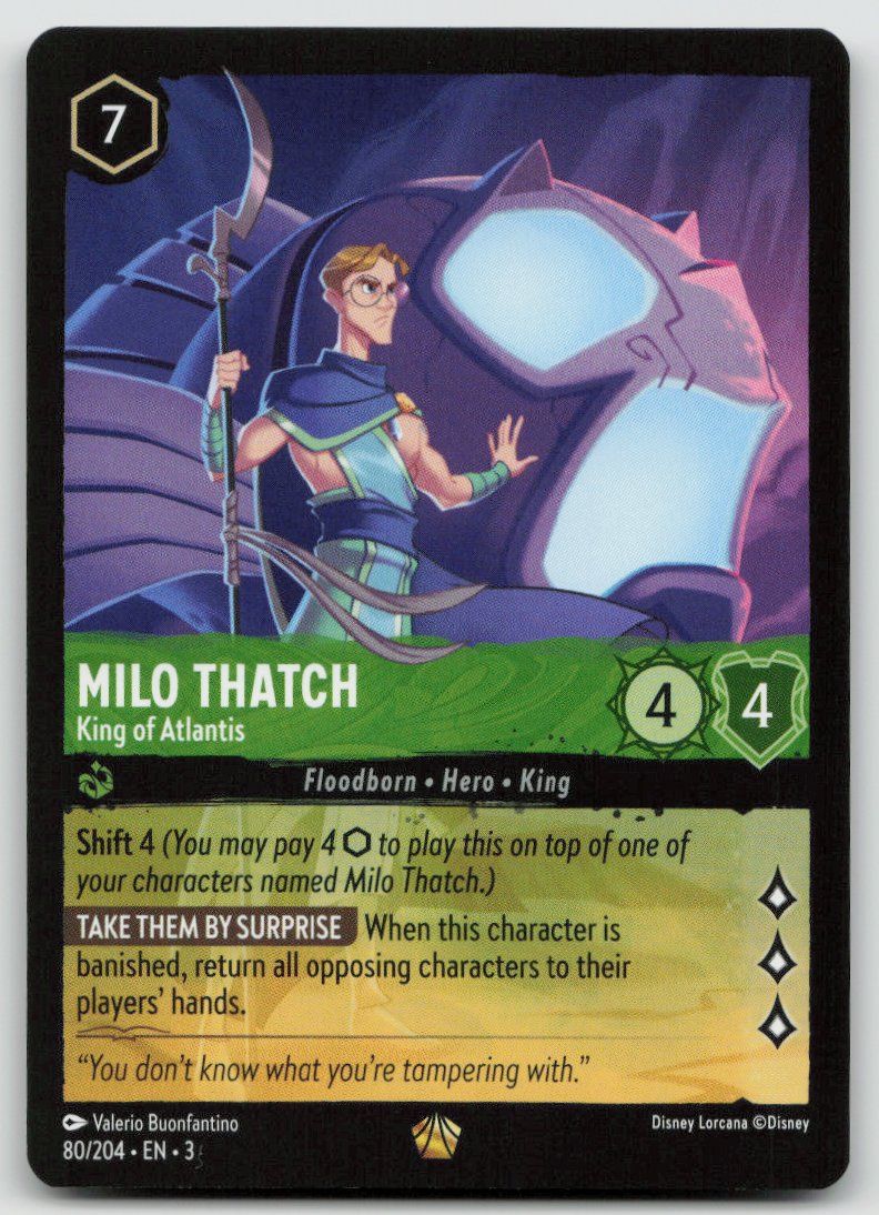 Disney Carte collezionabili: Lorcana Milo Thatch Legendary 80/204 EN-3 – Usato da Lugano venduto da VlaseCard