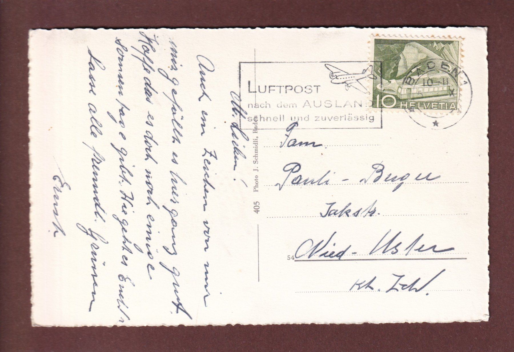 Cartoline postali: BADEN - Volksheilbad Freihof – Usato da Pully venduto da nicecards-shop 1