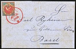 1848 Vorphilatelie Basel Brief Nieder-Schönthal nach Basel