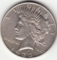 USA -- Peace Dollar 1935, -vz