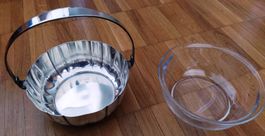 Henkelschale / Henkelkorb mit originalem Glaseinsatz - WMF -