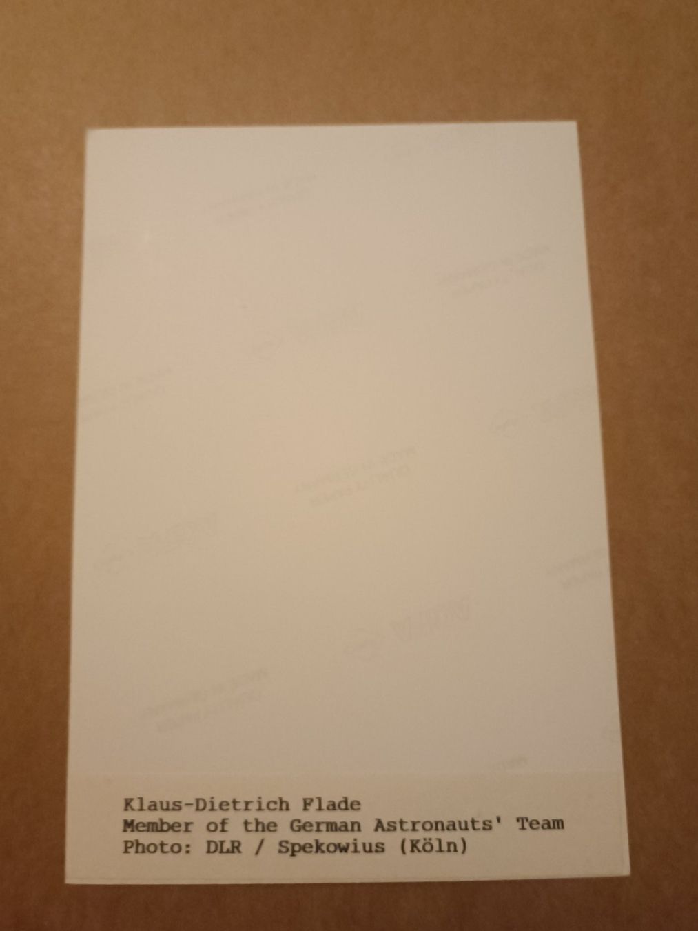 Autografi: Klaus-Dietrich Flade - handsigniert - Astronaut – Usato da Menziken venduto da Artographs 1