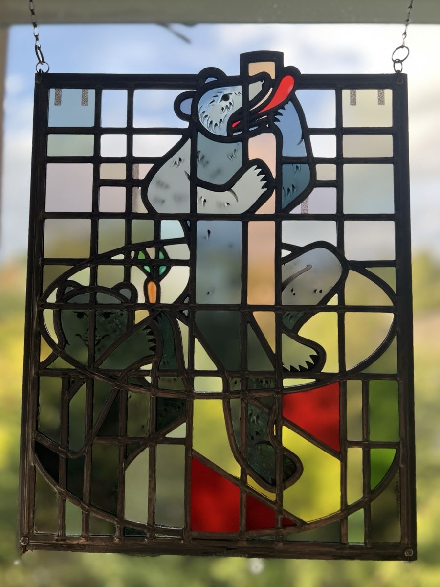 Altro in Antiquarato & Arte: Buntglasbild Bär Atelier Halter Bern – Usato da Neuenegg venduto da Magosaurus