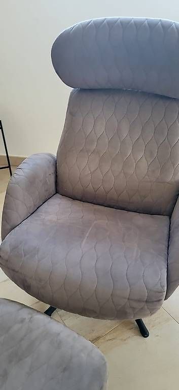 Fauteuils: Relaxsessel mit Hocker  grau, Stoff – D'occasion à Zeiningen par ermeglio 1