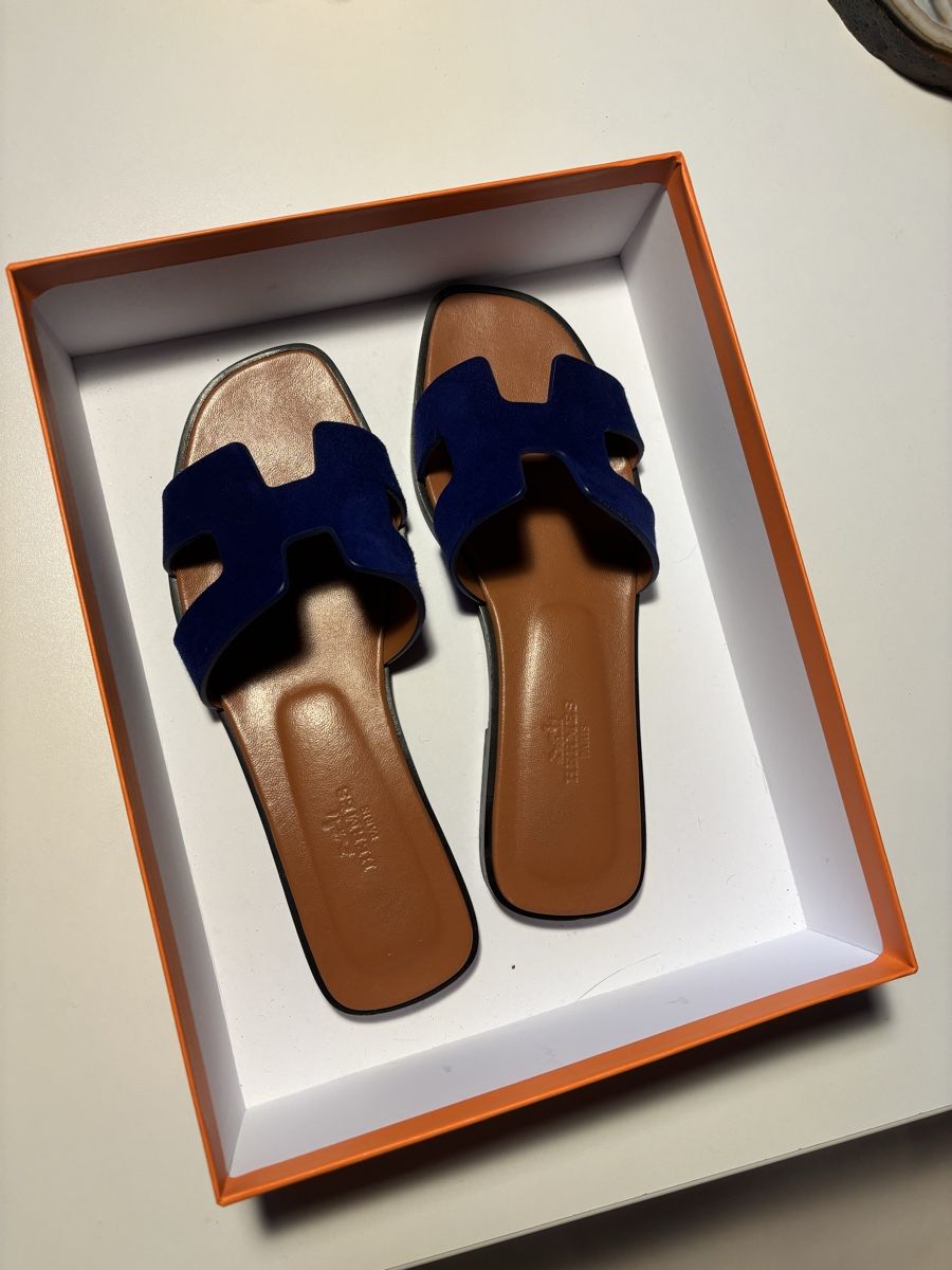 Scarpe da uomo: Hermès Oran Sandalen Wildleder blau – Usato da Zollikon venduto da han_rvt8 2