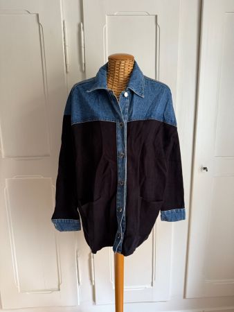 SANDRO - Hemdjacke mit Jeanselementen 36