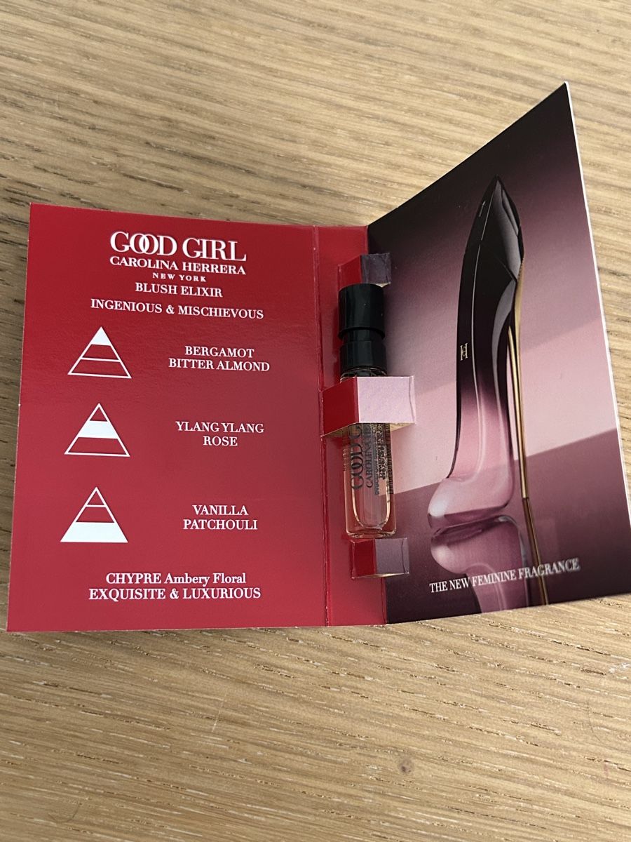 Carolina Herrera Profumi & Eau de Toilette: good girl perfume blush elixir probe – Nuovo e nell'imballaggio originale da Pregassona venduto da Kyttina