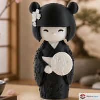 Kokeshi Doll Figurine Japanese-Inspired Sculpture - 3D Print