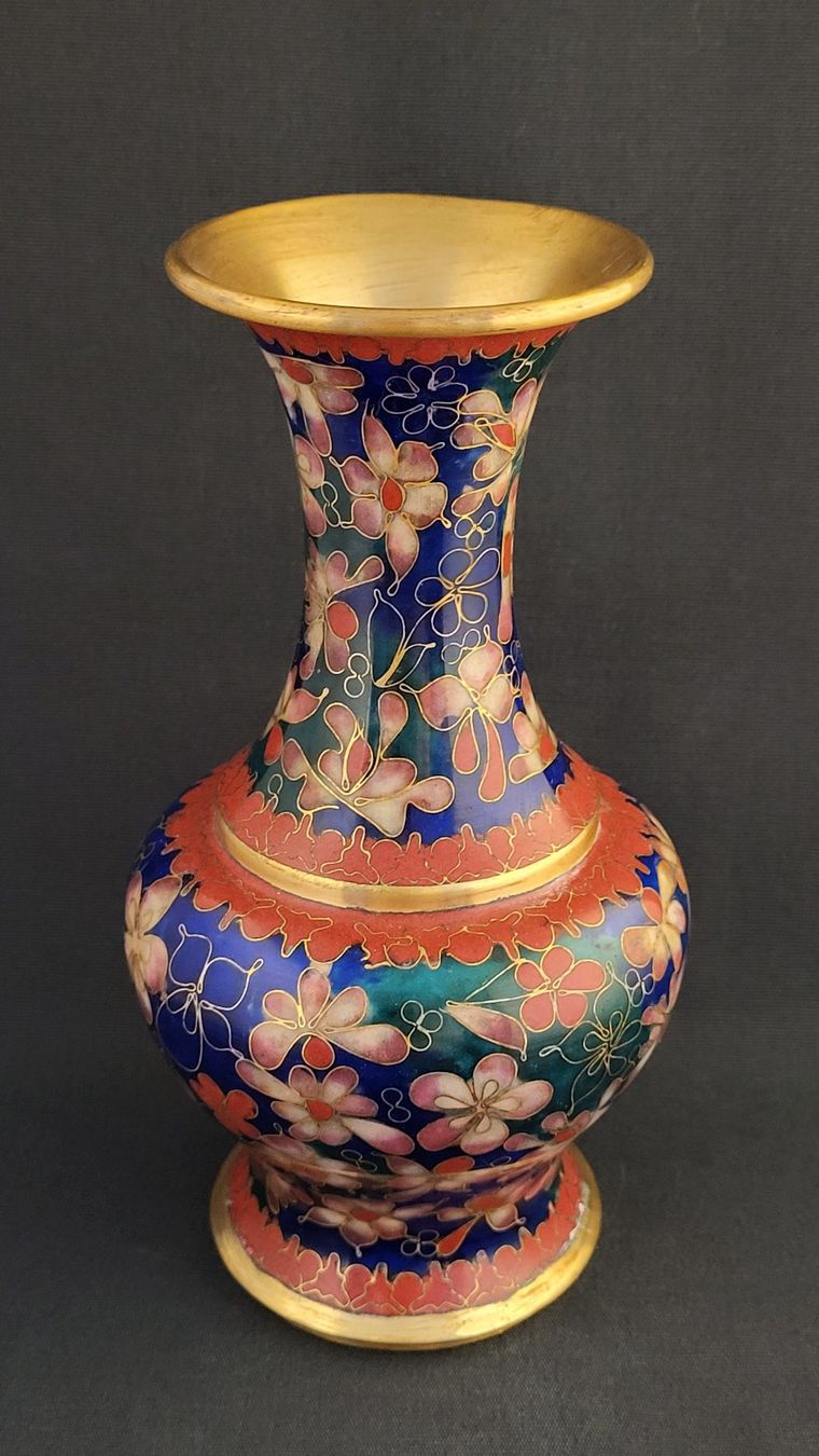 Vasi & Recipienti: Cloisonne-Vase mit Blumen – Usato da Basel venduto da spinne02 2