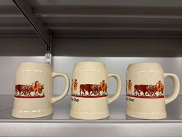 3 Steinzeug Bierhumpen Appenzeller Bier
