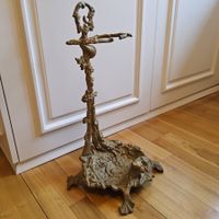 Antiker Jugendstil Schirmständer mit Gewehr/ Hund ca 1890