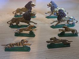 Vintage jouets Plombs Animaux Sauvages Lions Tigres Lot!