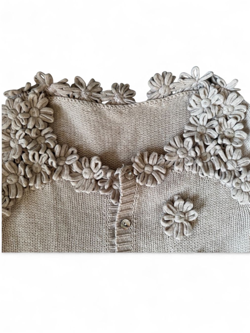 Giacche: Kashmir Strickjacke mit Blumenapplikation - Gr. M/S – Usato da Zürich venduto da pet_8jkt 2
