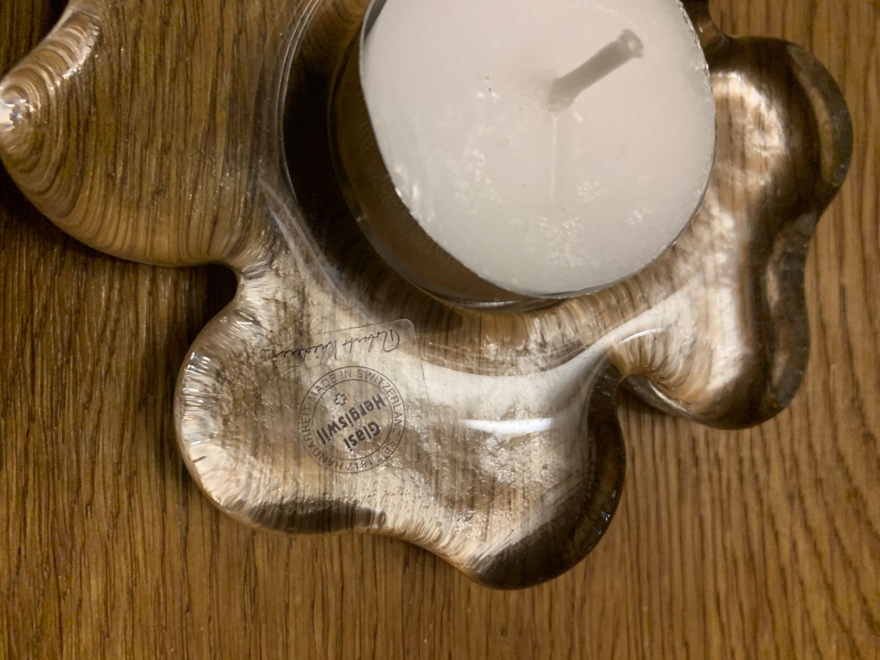 Glasi Hergiswil Kerzenständer: Glasi Hergiswil Kerzenhalter – Neu (gemäss Beschreibung) aus Herzogenbuchsee von zukerka 1