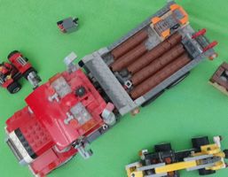 Lego Holztransporter mit Kran und viel Zubehör, Top Zustand