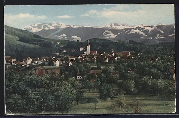 Cartoline postali: AK Hausen a. A., Teilansicht mit Bergen – Usato da Berlin venduto da bartko-reher