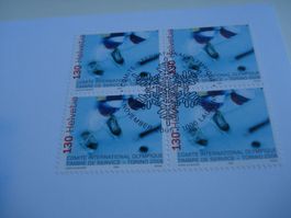 Marke Winterolympia 2005, FDC Einzel + 4erblock, 2 Be