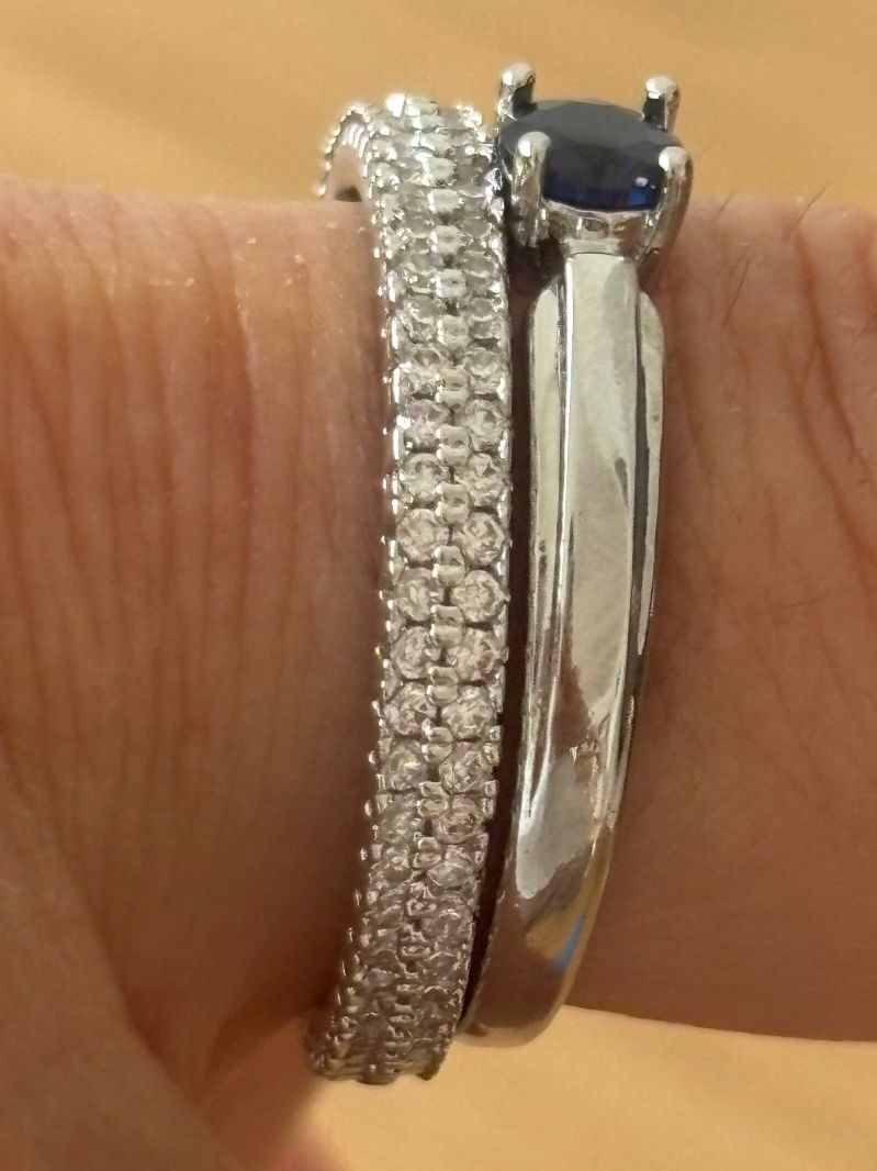 Anelli: Luxus Elegante Gr.19/9 Duo Ring Memoire Farbe : Silber – Nuovo (secondo la descrizione) da Biel-Bienne venduto da Roserosse13 2