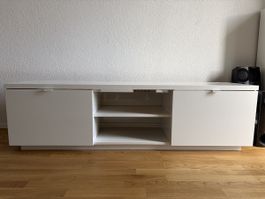TV-Möbel weiss mit zwei Türen und Fach gebrauchter Zustand