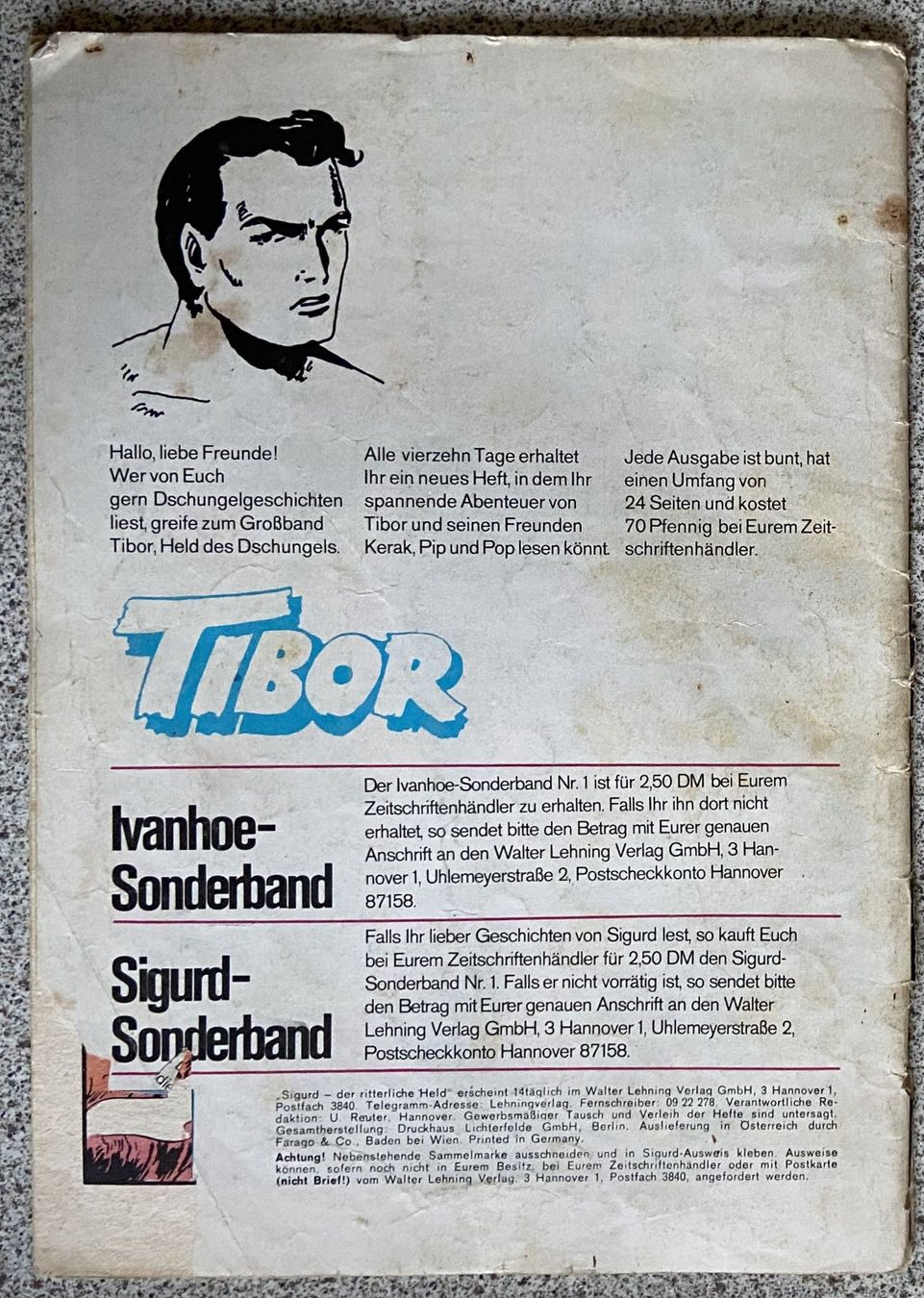 Fumetti: Comic Hefte Sigurd Der Ritterliche Held  Nr. 192, 194, – Usato da Böckten venduto da Hansi36 3