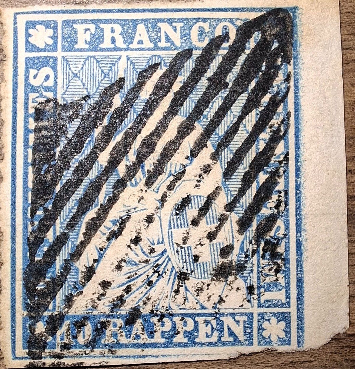 Tutti i francobolli: Strubel 23B Kat. 160.- Bogenrand – Usato da Balgach venduto da SIMEON27