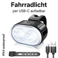 LED Fahrradlicht / per USB aufladbar / Velo Frontlicht Akku