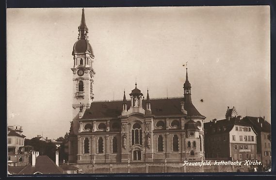 Cartoline postali: Frauenfeld, Katholische Kirche, Panorama – Usato da Berlin venduto da bartko-reher