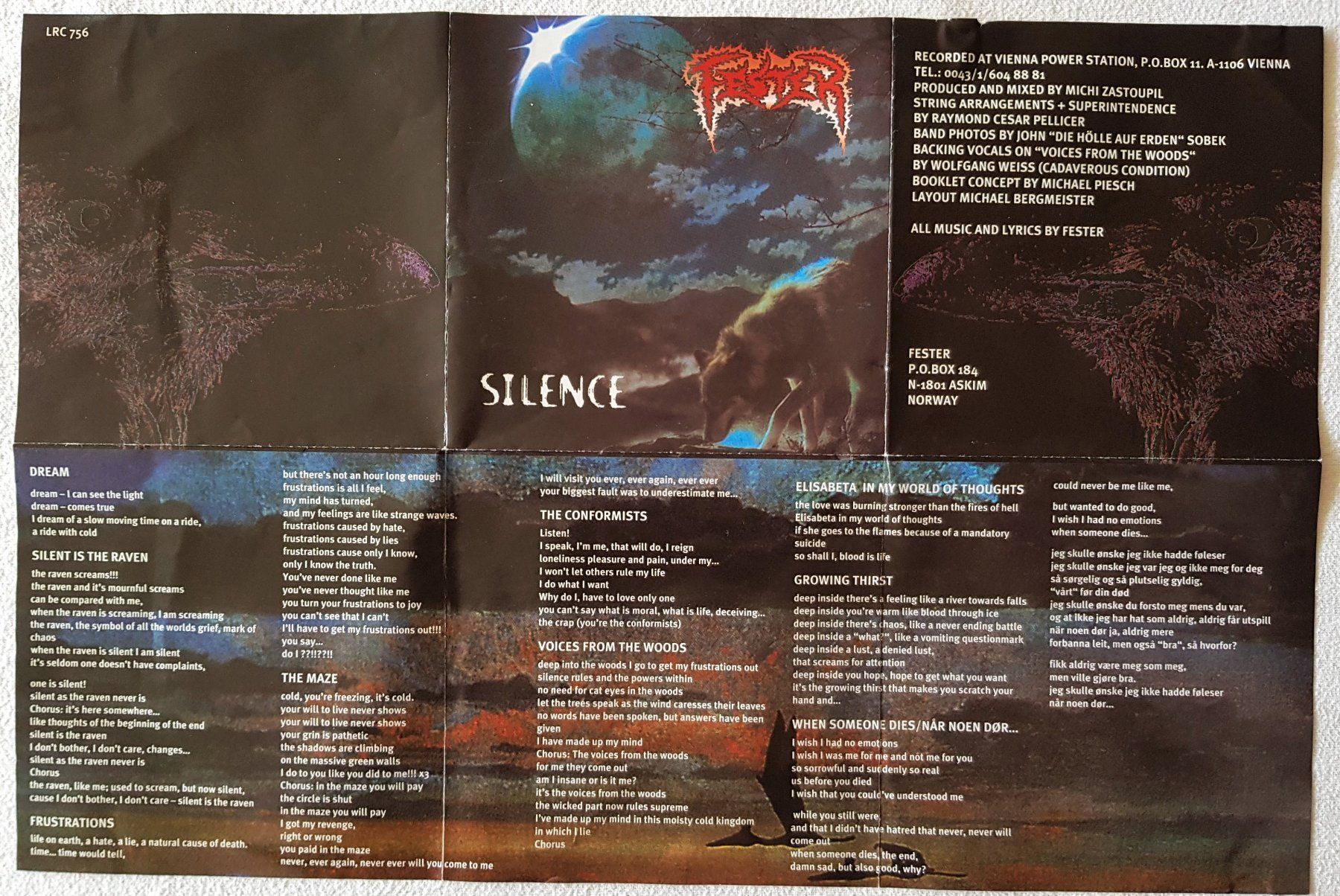 CD: Fester - Silence - 1994 - First Press Austria - Lethal Rec – Usato da Uster venduto da Zardodel 5