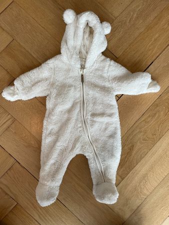 Flauschiger Baby Winter Overall mit Öhrchen, Grösse 56
