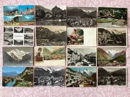 16 AK Interlaken, gelaufen zwischen 1911 und 1980