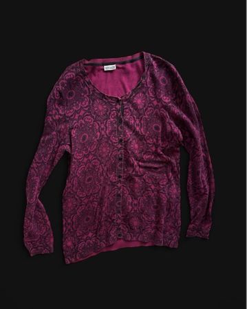 Strickjacke Damen Baumwolle Bordeaux Grösse 44-48