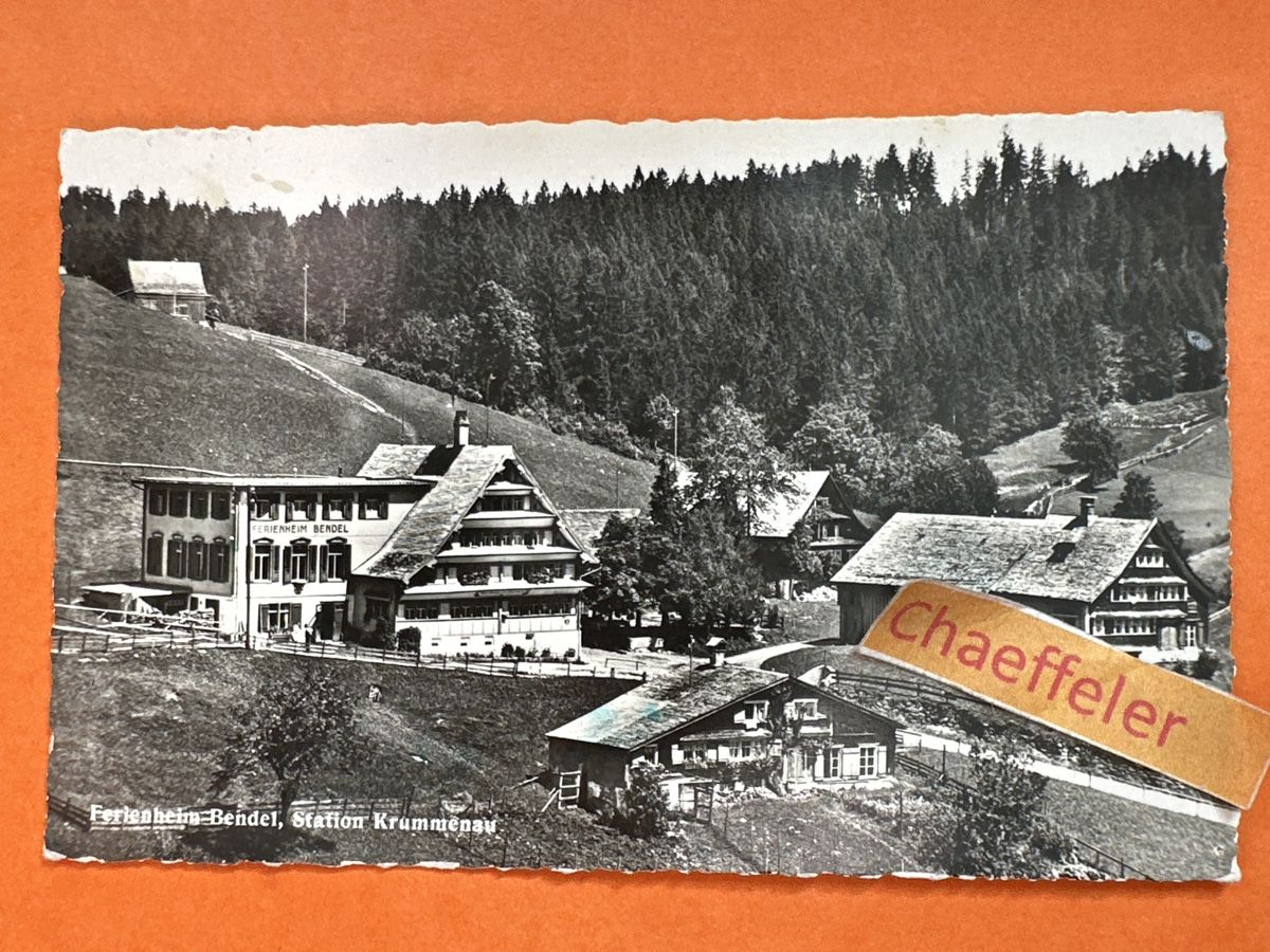 Cartoline postali: 1941 Ferienheim Bendel, Station Krummenau. – Usato da Zürich venduto da Chaeffeler