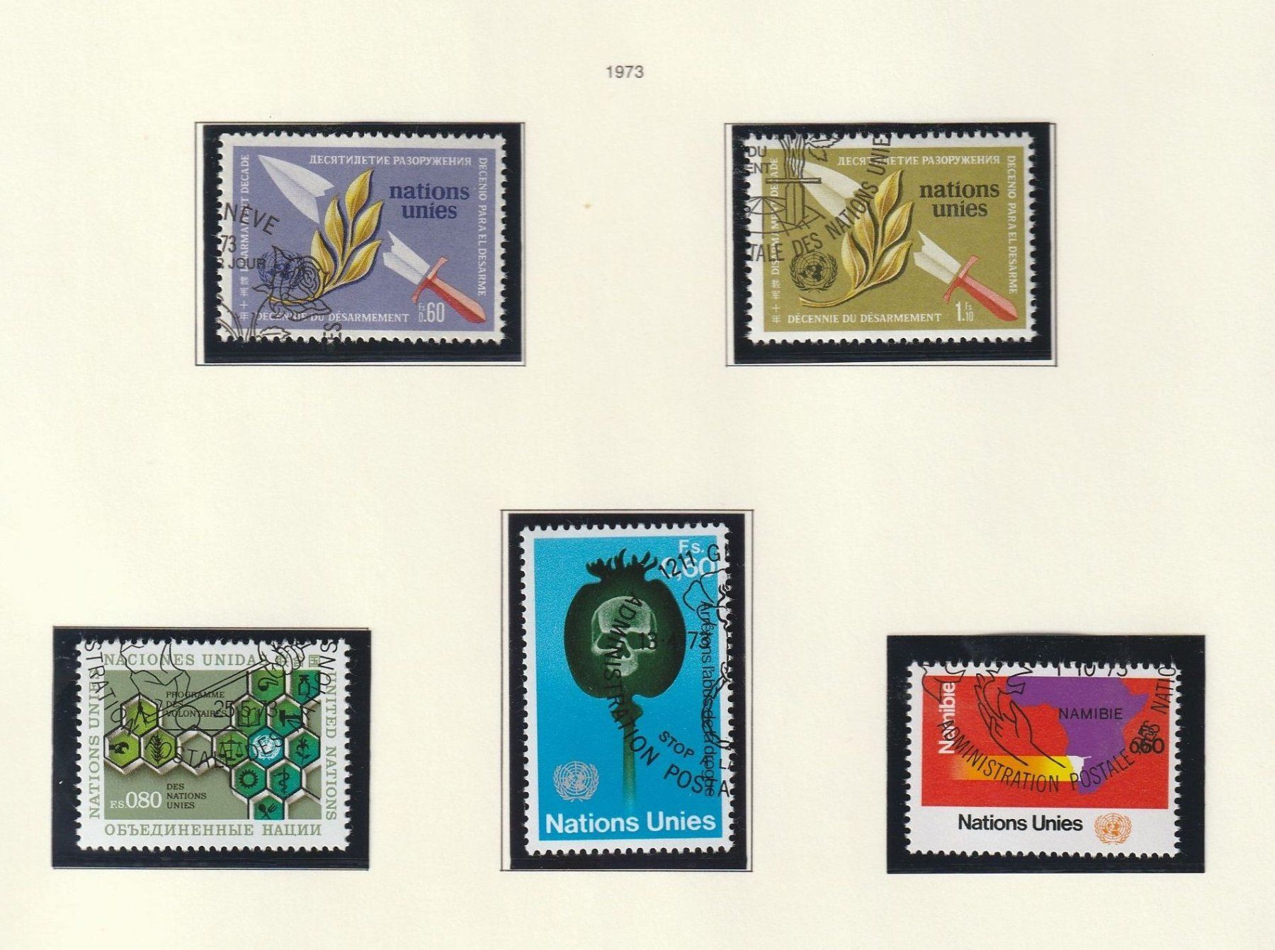 Tous les timbres: UNO - Marken in Schweizer Währung 1973 – Neuf (Voir description) à Buttisholz par wbr_wdw8