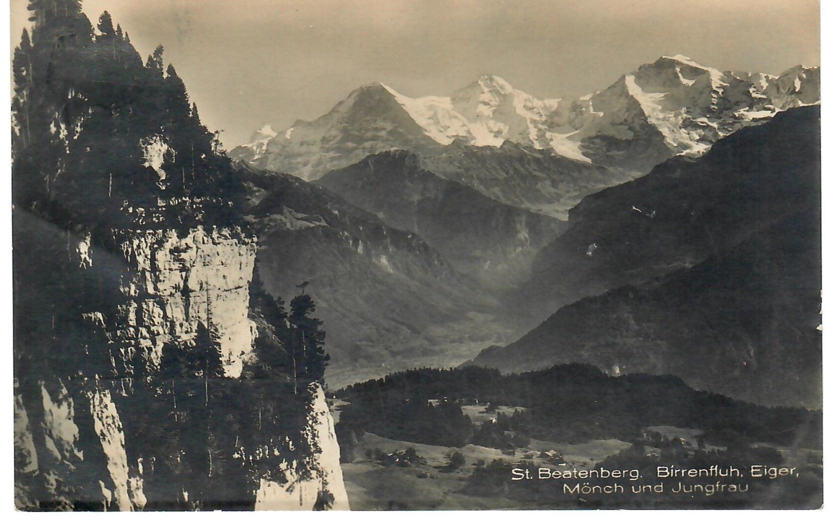 Cartoline postali: Beatenberg mit Eiger, Mönch und Jungfrau – Usato da Zweisimmen venduto da jakobsweg