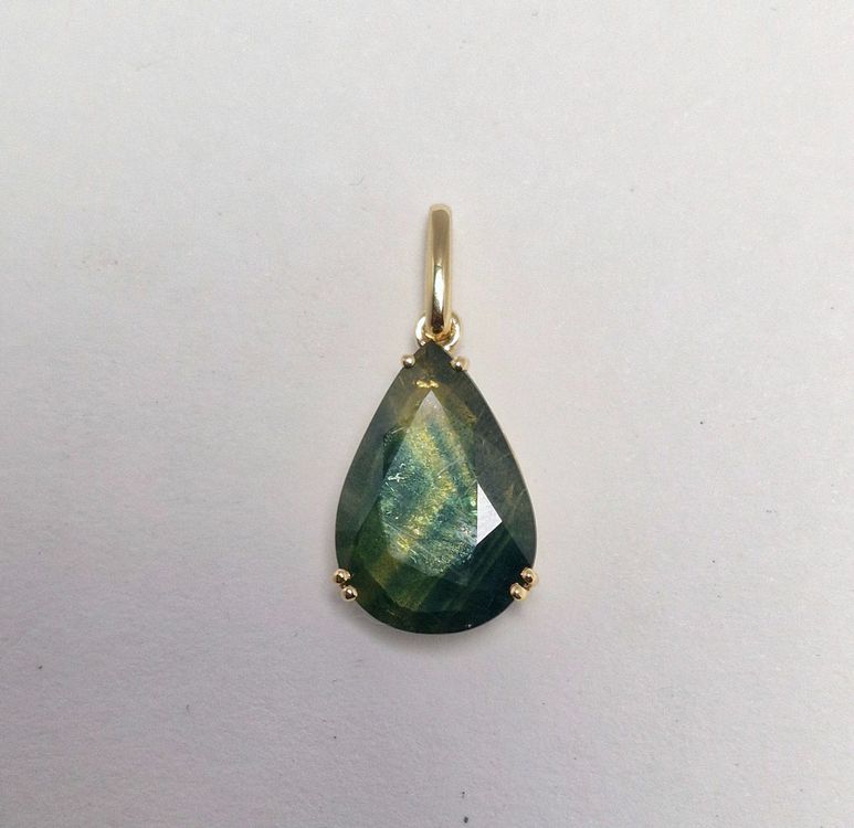 Ciondoli: 18K Gelbgold Anhänger mit Saphir (6.45 ct) & Zertifikat – Nuovo e nell'imballaggio originale da Hinwil venduto da GOS08 1