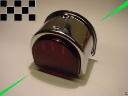Oldtimer Schlussleuchte "D"-Lampe Chrom mit Nr.-Beleuchtung