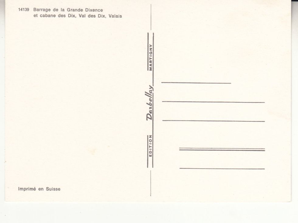 Cartoline postali: Grande Dixence ca. 1980 – Usato da Bürglen TG venduto da StampGraf 1