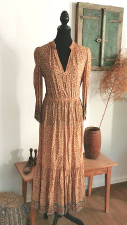 Sehr schönes feminine Maxikleid in Herbstfarben Gr. XS