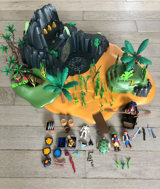 Playmobil 5134 L'Île Mystérieuse Des Pirates – Set D'occasion Incomplet Mais Plein De Potentiel
