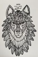 Cooler Native Wolf Kopf Print Born To Be Wild NEU+OVP