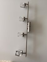 Plafonnier 4 spots orientables G9 – métal satiné et verre